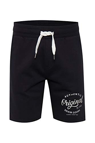 b BLEND Torben Herren Sweatshorts Kurze Hose Jogginghose mit Rippbund und Kordelzug Regular Fit, Größe:L, Farbe:Black (194007) von b BLEND