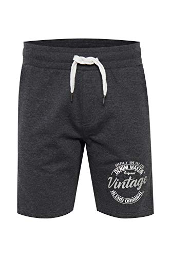 b BLEND Torben Herren Sweatshorts Kurze Hose Jogginghose mit Rippbund und Kordelzug Regular Fit, Größe:L, Farbe:Charcoal Mix (200278) von b BLEND