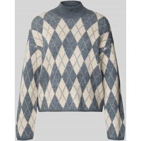B.Young Oversized Strickpullover mit gerippten Abschlüssen Modell 'Nafta' in Rauchblau, Größe XXL von b.Young