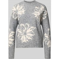 B.Young Strickpullover mit Rundhalsausschnitt Modell 'omea' in Mittelgrau Melange, Größe M von b.Young