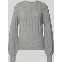 B.Young Strickpullover mit gerippten Abschlüssen Modell 'Magge' in Mittelgrau, Größe XL von b.Young