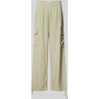 B.Young Cargohose aus Leinen-Viskose-Mix in unifarbenem Design in Khaki, Größe 34 von b.Young