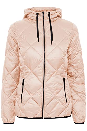 b.young BYAMALLA JACKET Damen Steppjacke Übergangsjacke Jacke mit Kapuze leicht tailliert kurz geschnitten mit Kontrast-Reißverschluss, Größe:36, Farbe:Rose Dust (141307) von b.young