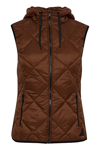 b.young BYAMALLA WAISTCOAT Damen Weste Steppweste Outdoor Weste mit Kapuze Seitentaschen mit Reißverschluss tailliert geschnitten Kurze Passform, Größe:40, Farbe:Brunette (191235) von b.young