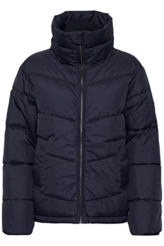 b.young BYBOMINA PUFFER Damen Steppjacke Übergangsjacke Jacke Puffer-Jacke Reißverschluss mit Kinnschutz hoher Kragen, Größe:34, Farbe:Peacoat (193920) von b.young