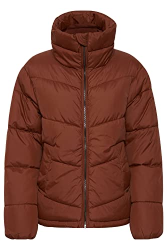 b.young BYBOMINA PUFFER Damen Steppjacke Übergangsjacke Jacke Puffer-Jacke Reißverschluss mit Kinnschutz hoher Kragen, Größe:40, Farbe:Brandy Brown (181541) von b.young