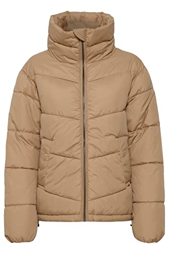 b.young BYBOMINA PUFFER Damen Steppjacke Übergangsjacke Jacke Puffer-Jacke Reißverschluss mit Kinnschutz hoher Kragen, Größe:40, Farbe:Tannin (171320) von b.young