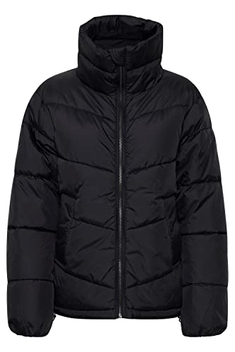 b.young BYBOMINA PUFFER Damen Steppjacke Übergangsjacke Jacke Puffer-Jacke Reißverschluss mit Kinnschutz hoher Kragen, Größe:36, Farbe:Black (200451) von b.young