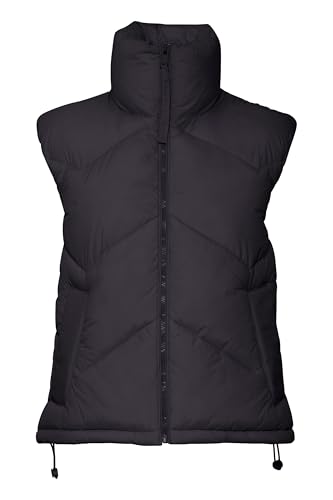b.young BYBomina Damen Weste Steppweste Outdoor-Weste mit Stehkragen Gummizug Reißverschluss Eingrifftaschen Regular fit, Größe:34, Farbe:Black (200451) von b.young