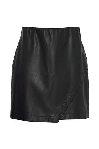 b.young BYDAJA Short Skirt Damen Lederrock Lederimitatrock Rock 100% Polyester A-Linie, Größe:XXL, Farbe:Black (200451) von b.young