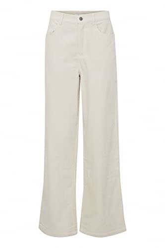 b.young BYDANNA Pants Damen Hose Stoffhose Kordhose Baumwolle Wide Leg weites Bein Regular-Fit, Größe:42, Farbe:Birch (130905) von b.young