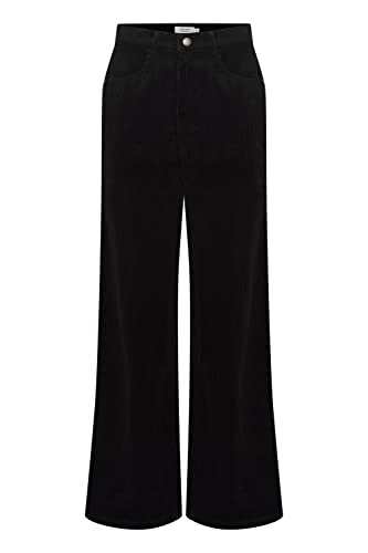 b.young BYDANNA Pants Damen Hose Stoffhose Kordhose Baumwolle Wide Leg weites Bein Regular-Fit, Größe:42, Farbe:Black (200451) von b.young