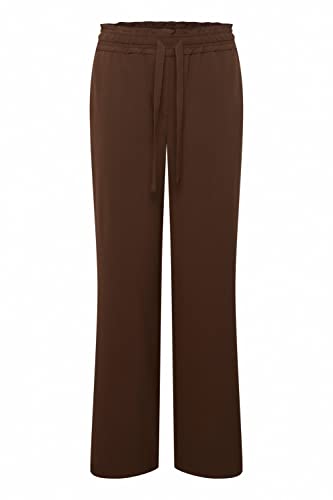 b.young BYDANTA Casual Pant Y Damen Hose Stoffhose mit Stretch Straight Leg Gerades Bein elastischer Bund mit Tunnelzug Regular-Fit, Größe:34, Farbe:Java (191016) von b.young