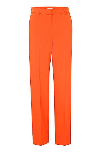 b.young BYDANTA Wide Leg Pants 2 Damen Hose Stoffhose Weites Bein mit Bügelfalte und Gürtelschlaufen mit Stretch Regular Fit, Größe:36, Farbe:Orangeade (171461) von b.young