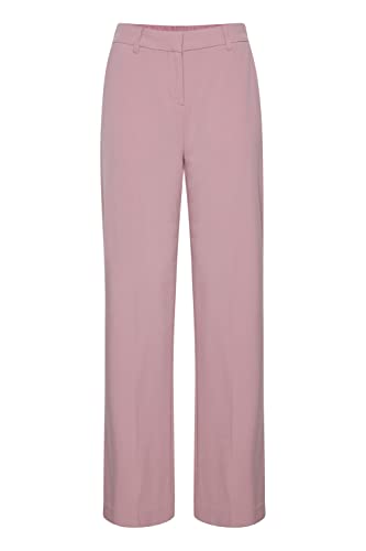 b.young BYDANTA Wide Leg Pants 2 Damen Hose Stoffhose Weites Bein mit Bügelfalte und Gürtelschlaufen mit Stretch Regular Fit, Größe:42, Farbe:Mauve Shadows (163205) von b.young