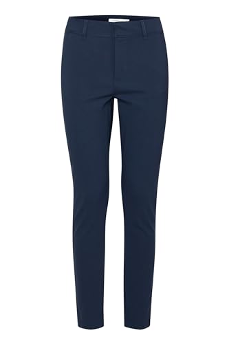 b.young BYDIXI Damen Hose Stoffhose Chinohose mit Eingrifftaschen Gürtelschlaufen elastisch Slim fit, Größe:44, Farbe:Copenhagen Night (194020) von b.young