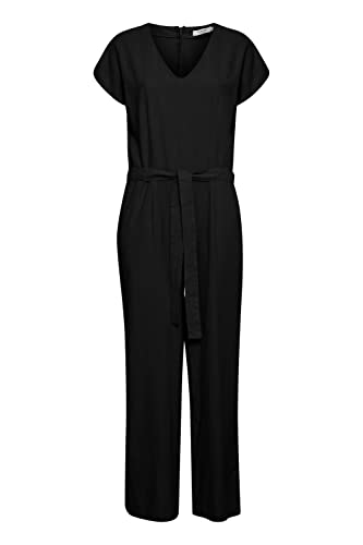 b.young BYFALAKKA JUMPSUIT - Damen Jumpsuit mit Bindegürtel, Regular-Fit Passform, Kurzarm, Größe:34, Farbe:Black (200451) von b.young