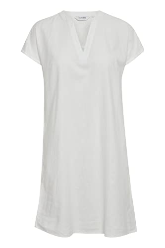 b.young BYFALAKKA V Neck Dress Damen Freizeitkleid aus Leinenmix Kurzarm Gemustert kniefreie Länge Regular-Fit, Größe:36, Farbe:Off White (114800) von b.young