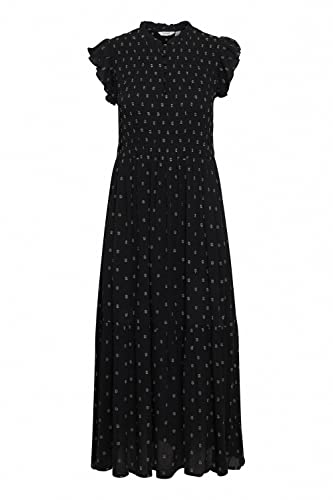 b.young BYFELICE Smock Dress Damen Freizeitkleid Kleid mit Flügelärmeln in Midi-Länge, Größe:36, Farbe:Black (200451) von b.young