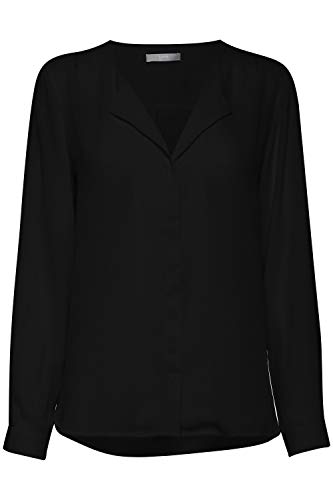 b.young BYHialice Damen Bluse Hemdbluse Langarm mit V-Ausschnitt, Größe:34, Farbe:Black (80001) von b.young