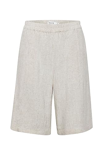 b.young BYJOHANNA Bermuda Damen Shorts Leinenshorts Bermuda Kurze Hose Knielang mit elastischem Bund Regular-Fit, Größe:38, Farbe:Nature Linen (201952) von b.young