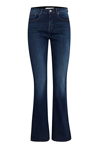 b.young BYLOLA BYLUNI Flare Damen Jeans Denim Hose Flared 5-Poket-Style Baumwolle mit Stretch Slim Fit, Größe:28/32, Farbe:Dark Ink (80930) von b.young