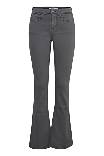 b.young BYLOLA BYLUNI Flare Damen Jeans Denim Hose Flared 5-Poket-Style Baumwolle mit Stretch Slim Fit, Größe:31/32, Farbe:Blackened Pearl (193917) von b.young