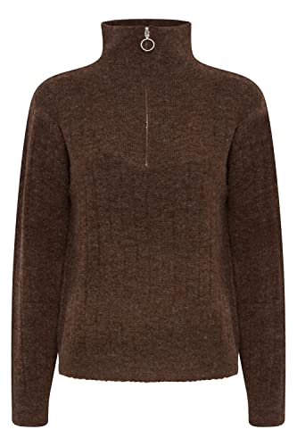 b.young - BYMARTINE Zipper Jumper - Pullover - 20811884, Größe:L, Farbe:Brunette Melange (1912351) von b.young