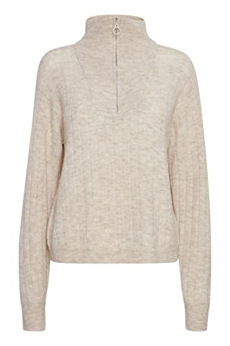 b.young - BYMARTINE Zipper Jumper - Pullover - 20811884, Größe:L, Farbe:Cement Melange (1407081) von b.young