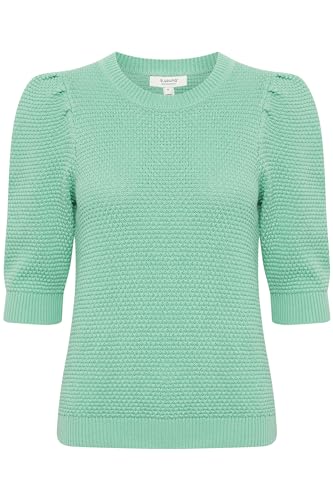 b.young BYMIKALA Jumper - Damen Strickpullover Feinstrick Kurzarm Pullover mit Rundhalsausschnitt, Größe:L, Farbe:Crème de Menthe (165919) von b.young