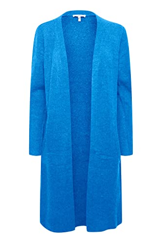 b.young BYMIRELLE Damen Lange Strickjacke Grobstrick Cardigan Strickcardigan mit Wollanteil, Größe:S, Farbe:French Blue Melange (1841401) von b.young