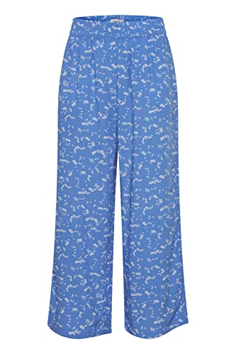 b.young BYMMJOELLA Crop Pants 2 Damen Hose Stoffhose Culotte aus Leichter fließender Viskose Loose-Fit mit elastischem Bund, Größe:42, Farbe:Ultramarine Mix (201168) von b.young