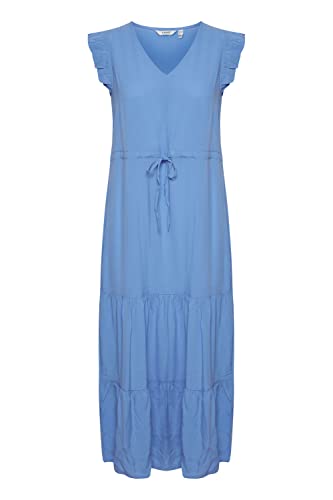 b.young BYMMJOELLA Frill Dress Damen Freizeitkleid mit V-Ausschnitt Ärmellos A-Linie Loose-Fit Passform, Größe:38, Farbe:Ultramarine (174037) von b.young