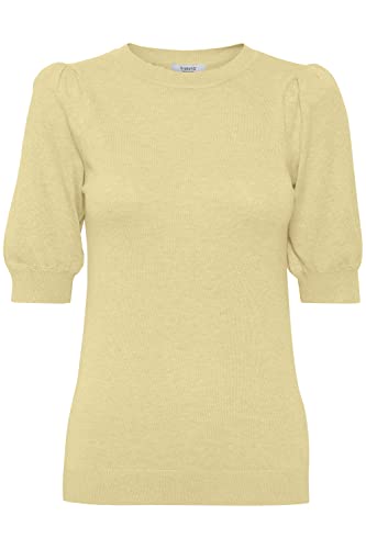 b.young BYMMPIMBA Oneck Damen Strickpullover Feinstrick Kurzarm Pullover Rundhalsausschnit, Größe:XL, Farbe:Anise Flower Melange (1207171) von b.young