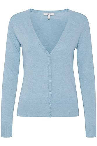 b.young BYMMPIMBA1 Vneck Cardigan - 20811927 Damen Strickjacke Cardigan Fein-Strick, Größe:L, Farbe:Blue Bell Melange (1441211) von b.young