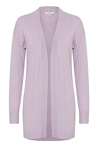 b.young BYMMPIMBAH Long Cardigan - 20811925 Damen Lange Strickjacke Feinstrick Cardigan Longstrickjacke, Größe:L, Farbe:Purple Rose Melange (1537161) von b.young