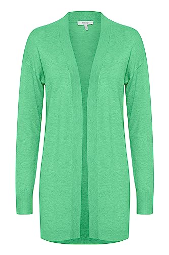 b.young BYMMPIMBAH Long Cardigan - 20811925 Damen Lange Strickjacke Feinstrick Cardigan Longstrickjacke, Größe:M, Farbe:Ming Green Melange (1659301) von b.young