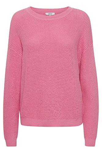 b.young BYOLTA Jumper Damen Strickpullover Grobstrick Kurzer Pullover mit Rundhalsausschnitt, Größe:L, Farbe:Begonia Pink (152215) von b.young