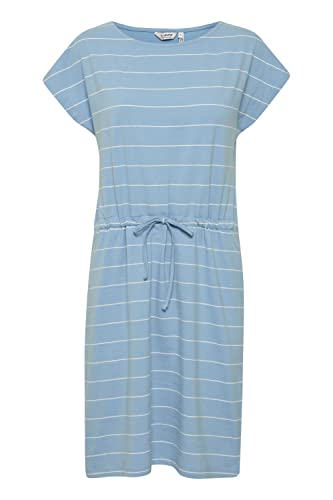 b.young BYPANDINNA String Dress Damen Freizeitkleid Kleid mit U-Boot Ausschnitt Kurzarm aus Baumwolle mit Stretch-Anteil, Größe:M, Farbe:Bel Air Blue Mix (201132) von b.young