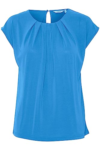 b.young BYPERL TOP Damen T-Shirt Kurzarm mit Rundhals-Auschnitt, Größe:L, Farbe:Ibiza Blue (174245) von b.young