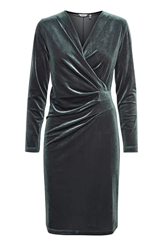 b.young BYPERLINA Dress 4 Damen Shirtkleid Kleid Jerseykleid mit Geraffter Zierschnürung V-Ausschnitt Regular Fit, Größe:XL, Farbe:Urban Chic (195004) von b.young