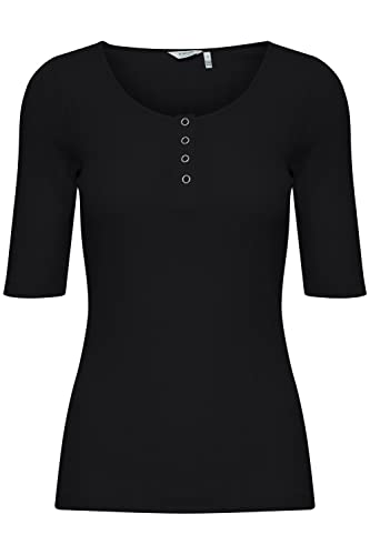 b.young BYPRISHA Tshirt Damen T-Shirt Kurzarm Shirt mit Rundhals-Ausschnitt, Größe:L, Farbe:Black (200451) von b.young