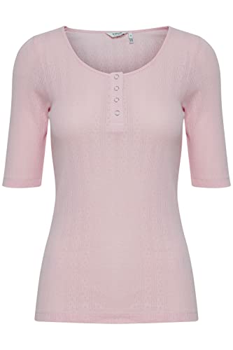 b.young BYPRISHA Tshirt Damen T-Shirt Kurzarm Shirt mit Rundhals-Ausschnitt, Größe:L, Farbe:Parfait Pink (132804) von b.young