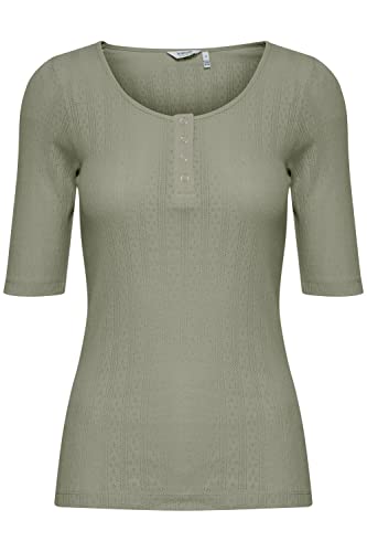 b.young BYPRISHA Tshirt Damen T-Shirt Kurzarm Shirt mit Rundhals-Ausschnitt, Größe:L, Farbe:Seagrass (166008) von b.young