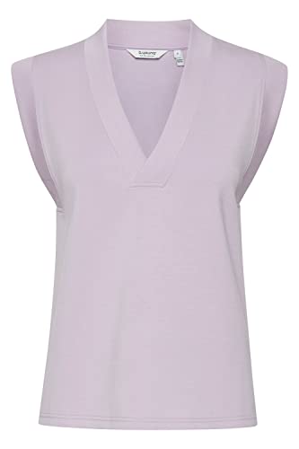 b.young BYPUSTI Slipover Slipover - Pullunder Damen Feinstrick Strickpullover Pullover mit V-Ausschnitt, Größe:XL, Farbe:Pastel Lilac (143812) von b.young