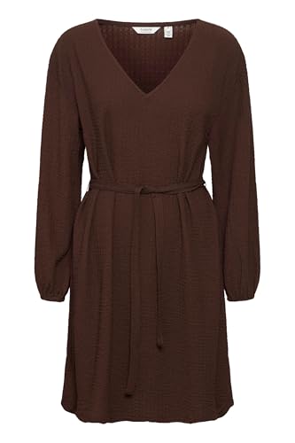 b.young BYPerilla Damen Kleid Midikleid Freizeitkleid mit V-Ausschnitt Bindeband leicht elastisch Loose fit, Größe:S, Farbe:Java (191016) von b.young