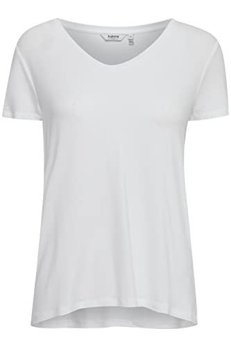 b.young BYREXIMA V-Neck Tshirt V-Neck Tshirt - Damen T-Shirt Kurzarm Shirt Basic mit V-Ausschnitt, Größe:M, Farbe:Optical White (110601) von b.young