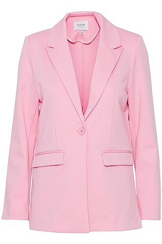 b.young BYRIZETTA Damen Blazer Longblazer Jacke mit Reverskragen und Knopf Regular Fit mit Stretch, Größe:38, Farbe:Begonia Pink (152215) von b.young