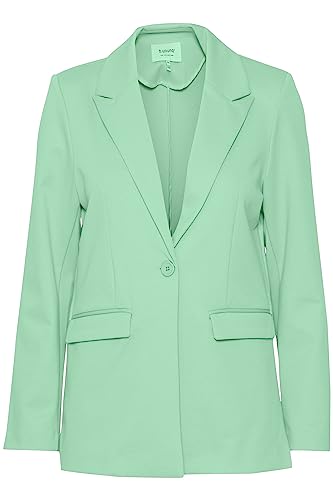 b.young BYRIZETTA Damen Blazer Longblazer Jacke mit Reverskragen und Knopf Regular Fit mit Stretch, Größe:36, Farbe:Spring Bud (146330) von b.young