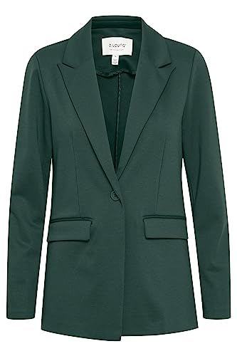 b.young BYRIZETTA Damen Blazer Longblazer Jacke mit Reverskragen und Knopf Regular Fit mit Stretch, Größe:44, Farbe:Scarab (195350) von b.young